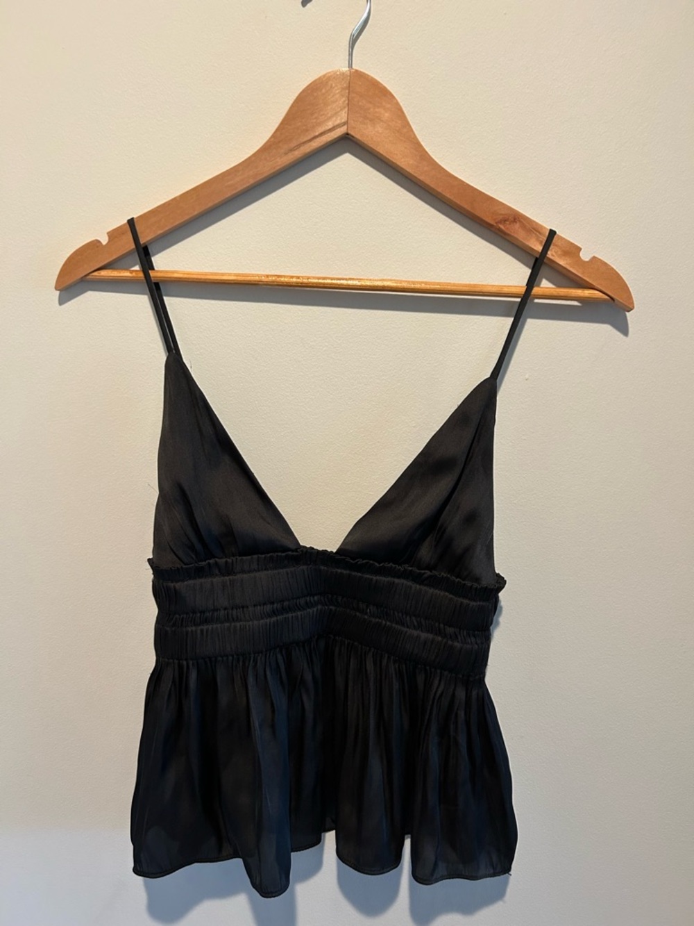 Stunning Black Pleated Top with Elastic Waist